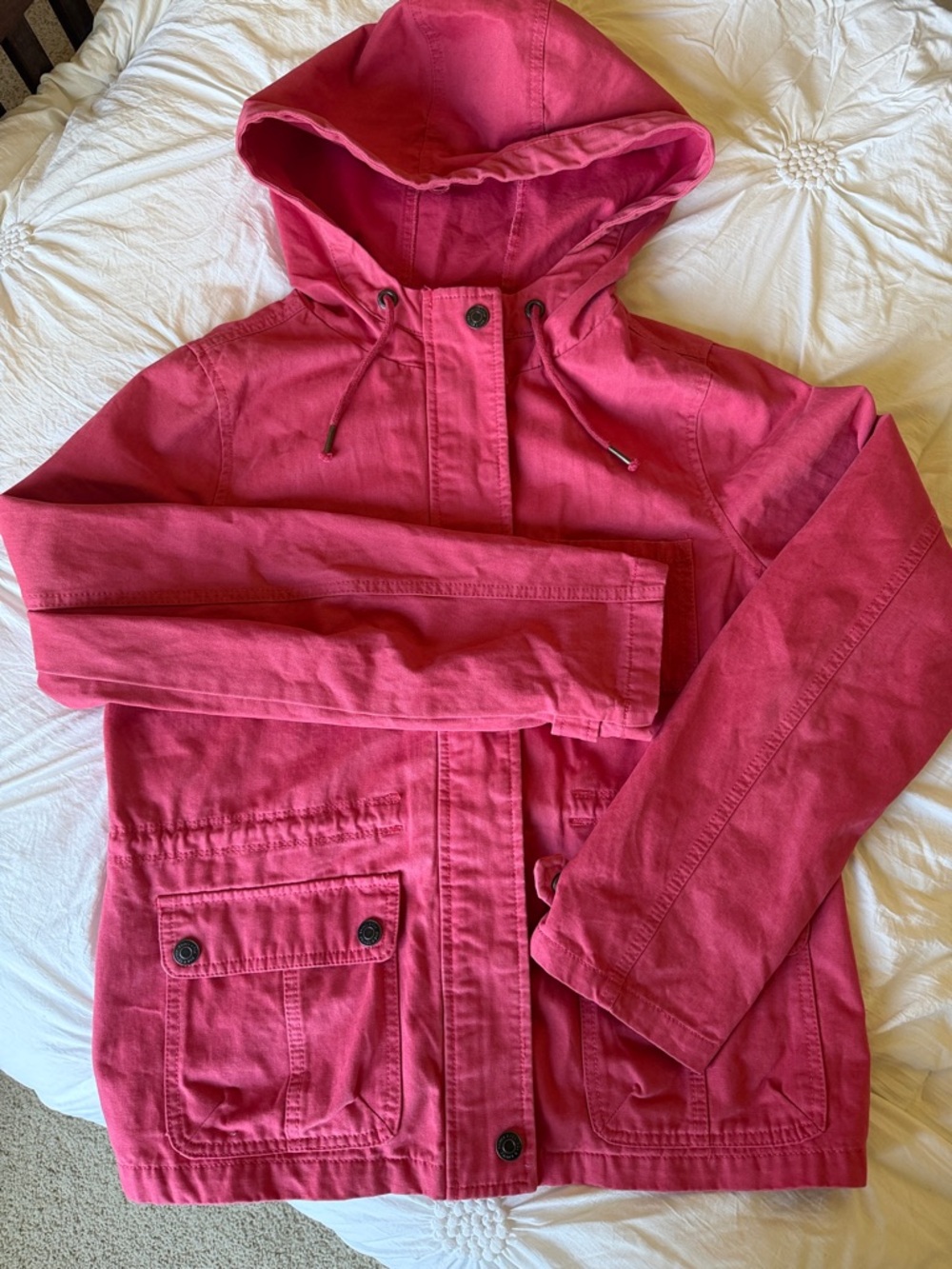 ✅Prince & Fox brand Hooded 100% cotton jacket in pink almost coral color. Wms L - Picture 11 of 13